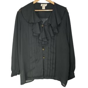 Whimsygoth Sheer Ruffled Collar Blouse Size 16W